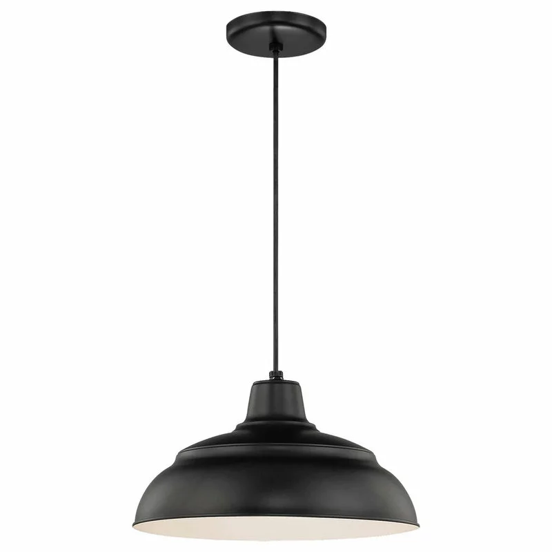 Millennium Lighting Inc R Series Collection 14" Corded RLM Pendant, Satin Black 6 Millennium Lighting Inc R Series Collection 14" Corded RLM Pendant, Satin Black - Image 6