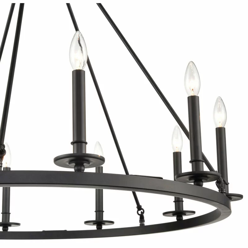 Millennium Lighting Incorporated 10 Light 36" Matte Black Chandelier 4 Millennium Lighting Incorporated 10 Light 36" Matte Black Chandelier - Image 4