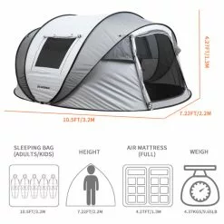 Terrui Echosmile Pop Up Tent For 5-8 People, Grey -Ceiling Lighting Shop 9431aab30010d058 9737 w800 h800 b1 p0