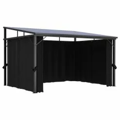 Vida XL International B.V. VidaXL Gazebo With Curtain Anthracite Garden Canopy Shelter Party Tent Marquee -Ceiling Lighting Shop 94a16e0e0250fdf7 8778 w800 h800 b1 p0