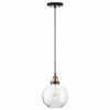 Linea Di Liara Primo Pendant With Clear Glass Shade, LED Bulb, Antique Brass