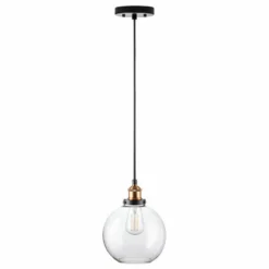 Linea Di Liara Primo Pendant With Clear Glass Shade, LED Bulb, Antique Brass