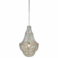 CREATIVE CO-OP Metal Chandelier With Wood Beads, Blue And Gray -Ceiling Lighting Shop 94d1722f0ea2e07e 9931 w800 h800 b1 p0