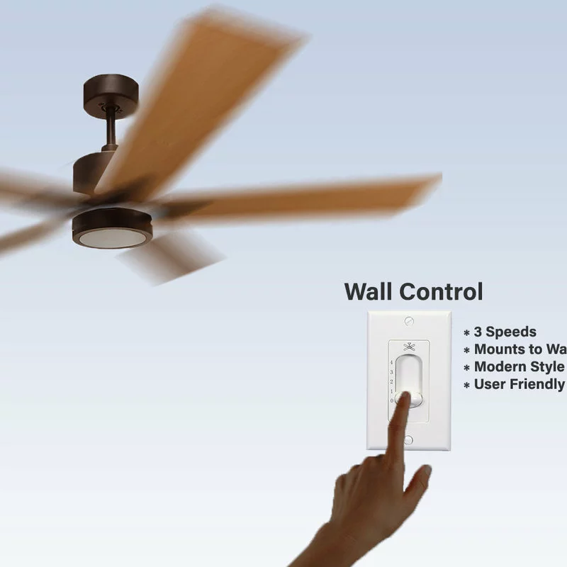 Vivio Lighting 5-Blade 52" Modern Rubbed Bronze Ceiling Fan W/LED + Wall Control 4 Vivio Lighting 5-Blade 52" Modern Rubbed Bronze Ceiling Fan W/LED + Wall Control - Image 4