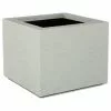 PolyStone Planters Milan Square Outdoor Planter, Concrete Gray