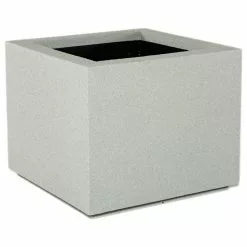 PolyStone Planters Milan Square Outdoor Planter, Concrete Gray