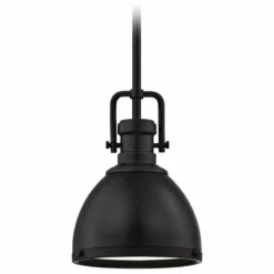 Destination Lighting Farmhouse Industrial Black Mini-Pendant 7.38-Inch Wide