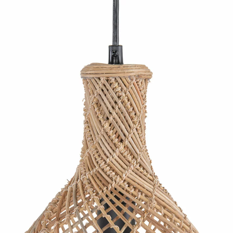 KOUBOO Bottle Cane Rib Open Weave Pendant Lamp, Natural 3 KOUBOO Bottle Cane Rib Open Weave Pendant Lamp, Natural - Image 3