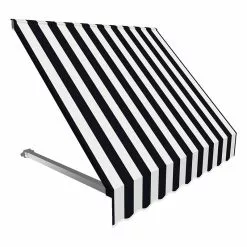 Awntech Corporation 4' Dallas Retro Window/Entry Awning, Black/White