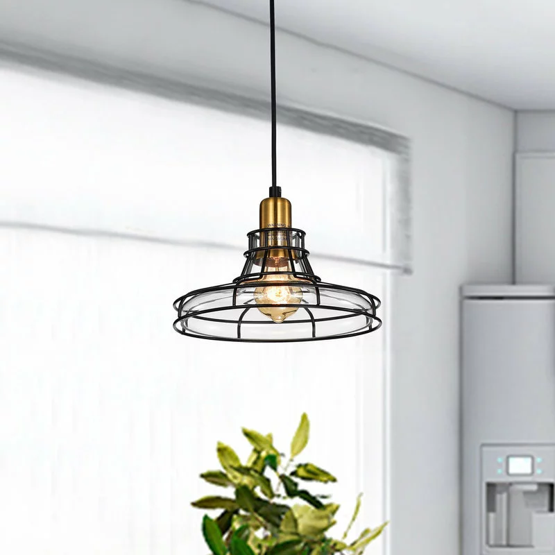 Edvivi Lighting Locke 1-Light Black And Antique Gold Pendant With Clear Glass Shade 2 Edvivi Lighting Locke 1-Light Black And Antique Gold Pendant With Clear Glass Shade - Image 2