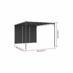Vida XL International B.V. VidaXL Garden Gazebo With Side Curtain 157.5"x118.1"x88.6" Anthracite Sunshade -Ceiling Lighting Shop 97b1f35503934e08 2950 w800 h800 b1 p0