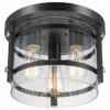 Globe Electric Wexford 3-Light Dark Bronze Semi-Flush Mount Ceiling Light, Clear Glass