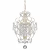 Edvivi Lighting Amorette 1-Light White Finish Mini Chandelier With Crystals Glam Lighting