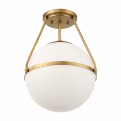 Helmsman Lighting Works 1-Light Semi-Flush Mount, Natural Brass -Ceiling Lighting Shop 9a718e110aa17fa9 3407 w800 h800 b1 p0