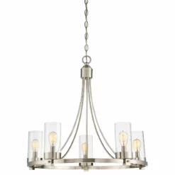 Helmsman Lighting Works 5-Light Chandelier, Brushed Nickel