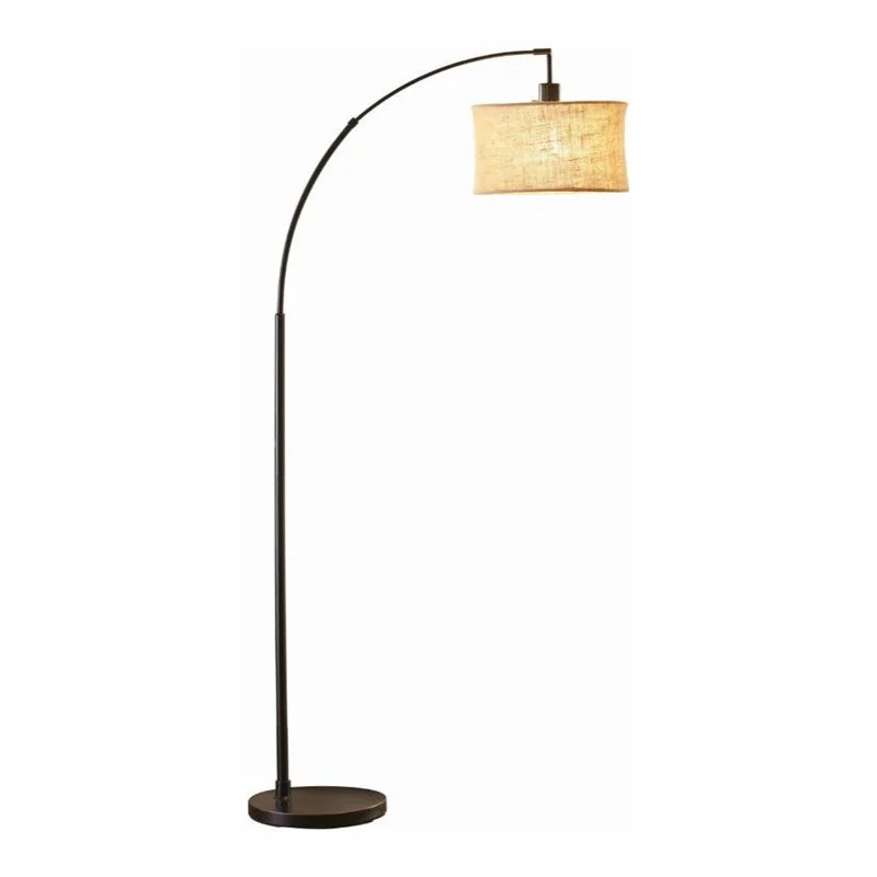 Adesso Home Burlap Arc Lamp In Antique Bronze 1 Adesso Home Burlap Arc Lamp In Antique Bronze