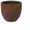 LuxenHome Round Rusty Brown MgO Planter, Large