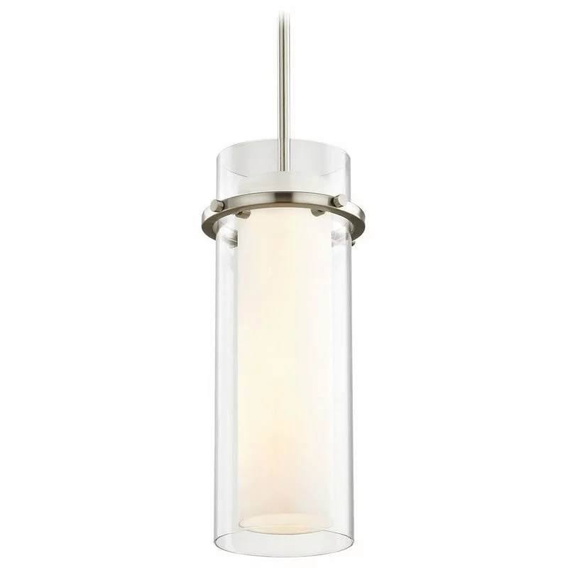 Destination Lighting Fab Satin Nickel Mini-Pendant Light With Cylindrical Shade 2 Destination Lighting Fab Satin Nickel Mini-Pendant Light With Cylindrical Shade - Image 2