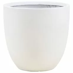 LuxenHome Round White Finish Planter, Small