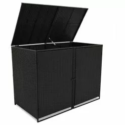 Vida XL International B.V. VidaXL Double Wheelie Bin Shed Poly Rattan Wicker Black Garden Dustbin Storage -Ceiling Lighting Shop 9be10c9e0cd1aaac 1792 w800 h800 b1 p0
