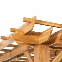 GDFStudio Dorain Outdoor 10'x10' Acacia Wood Pergola, Teak -Ceiling Lighting Shop 9c212d8b01729b5a 7754 w800 h800 b0 p0