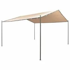 Vida XL International B.V. VidaXL Garden Gazebo 13' 1"x13' 1" Beige Patio Outdoor Tent Pavilion Canopy