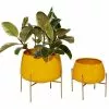 Brimfield & May Modern Yellow Metal Planter 51974