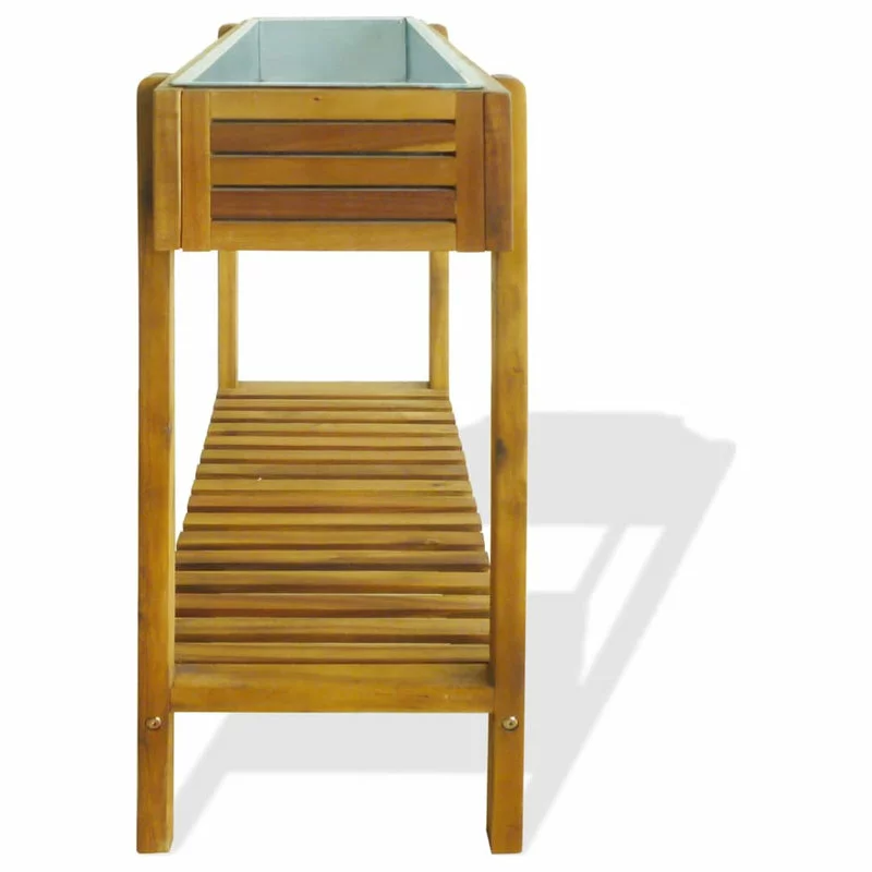 Vida XL International B.V. VidaXL Solid Acacia Wood Raised Garden Raised Bed Zinc Outdoor Flower Bed 4 Vida XL International B.V. VidaXL Solid Acacia Wood Raised Garden Raised Bed Zinc Outdoor Flower Bed - Image 4