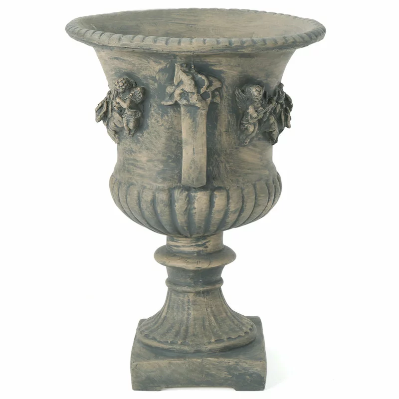 GDFStudio GDF Studio Bunny Vista Outdoor Light Weight Cast Stone Urn, Antique Gray 7 GDFStudio GDF Studio Bunny Vista Outdoor Light Weight Cast Stone Urn, Antique Gray - Image 7