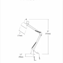 Dainolite Ltd. Dexter Clamp-on Task Lamp, Gloss White -Ceiling Lighting Shop 9f115504014a536b 1332 w800 h800 b0 p0