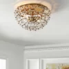 JONATHAN Y Isabelle 15.5" Metal And Acrylic Led Flush Mount, Antique Gold