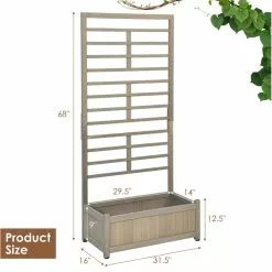 Costway 68in Wood Planter Box W/ Trellis Raised Garden Bed For Climbing Plants -Ceiling Lighting Shop 9fa1419e014ac61d 5209 w800 h800 b1 p0