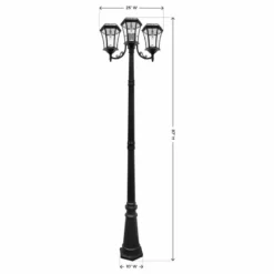 Gama Sonic Victorian Solar Lamp Post, Triple Lamp, GS-Solar LED Bulb, Black Finish -Ceiling Lighting Shop 9fd1e0600730bda9 8525 w800 h800 b1 p0