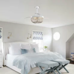 FLINT GARDEN INC 42 In Modern White Ceiling Fan With Retractable Blades -Ceiling Lighting Shop a161953f01148b9a 8619 w800 h800 b0 p0