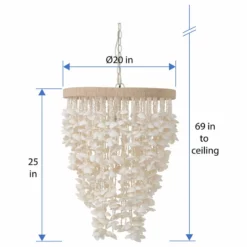 KOUBOO Cone Clamrose Seashell Chandelier, White -Ceiling Lighting Shop a2019b4d0e628502 2105 w800 h800 b1 p0