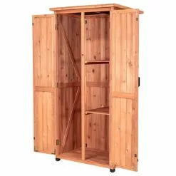 Leisure Season Farmhouse Wood Vertical Storage Shed In Medium Brown -Ceiling Lighting Shop a3e1f50f008644b7 3016 w800 h800 b1 p0