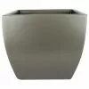 Root And Stock Pacifica Square Curved Planter Box, Gray, 16"x16"x14.5"