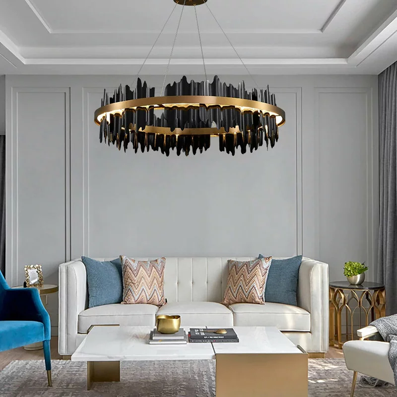 Miron Demid LLC Modern Led Chandelier For Living Room, Dining Room, Bedroom., Black, 31.5'' 2 Miron Demid LLC Modern Led Chandelier For Living Room, Dining Room, Bedroom., Black, 31.5'' - Image 2