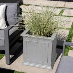 Veradek Brixton Cube Planter, 20", Gray -Ceiling Lighting Shop a561f0fe01802950 6726 w800 h800 b0 p0