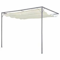 Vida XL International B.V. VidaXL Patio Canopy 10'x10' W/ Retractable Top Wall-mounted Backyard Awning