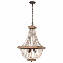 Whoselamp Farmhouse 4-Light Wood Beaded Chandelier Candle Empire Chandeliers -Ceiling Lighting Shop a5c1eb9e0d1f20e5 6576 w800 h800 b1 p0