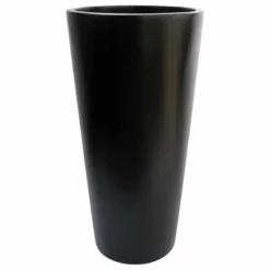 Root And Stock Sonoma Tall Cylinder Planter, Black, 18"x36"