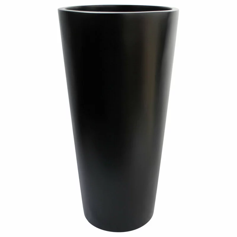 Root And Stock Sonoma Tall Cylinder Planter, Black, 18"x36" 1 Root And Stock Sonoma Tall Cylinder Planter, Black, 18"x36"