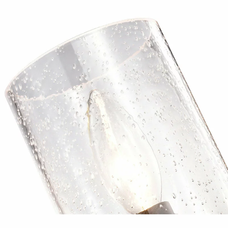 Edvivi Lighting 6-Light Black And Wood Rectangular Linear Chandelier With Seeded Glass 4 Edvivi Lighting 6-Light Black And Wood Rectangular Linear Chandelier With Seeded Glass - Image 4