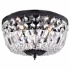 Edvivi Lighting 3-Light Bowl Style Crystal Basket Black Flush Mount Chandelier