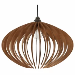 Sertao Shop Elliptic Modern Wood 1-Light Pendant 19" Diameter Smooth Finish