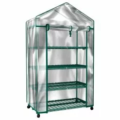 Mini Greenhouse-4-Tier Indoor Outdoor Shelves By Home-Complete