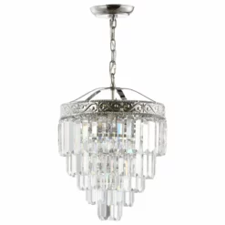 JONATHAN Y Wyatt 2-Light Crystal LED Chandelier, Polished Nickel/Clear, Width: 12" -Ceiling Lighting Shop a7a1bec4039b6e50 5995 w800 h800 b1 p0