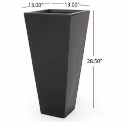 GDFStudio Ephraim Outdoor Cast Stone Planter, Matte Black, Medium 15 GDFStudio Ephraim Outdoor Cast Stone Planter, Matte Black, Medium -Ceiling Lighting Shop a7b17ce80f907748 6511 w800 h800 b1 p0