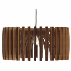 Sertao Shop Modern 1-Light Pendant 20" Diameter Smooth Wood Finish, Original